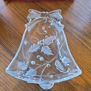 Mikasa Clear Glass Holiday Bell Dish